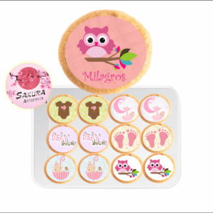 Galletas Baby Shower Niña pack x12