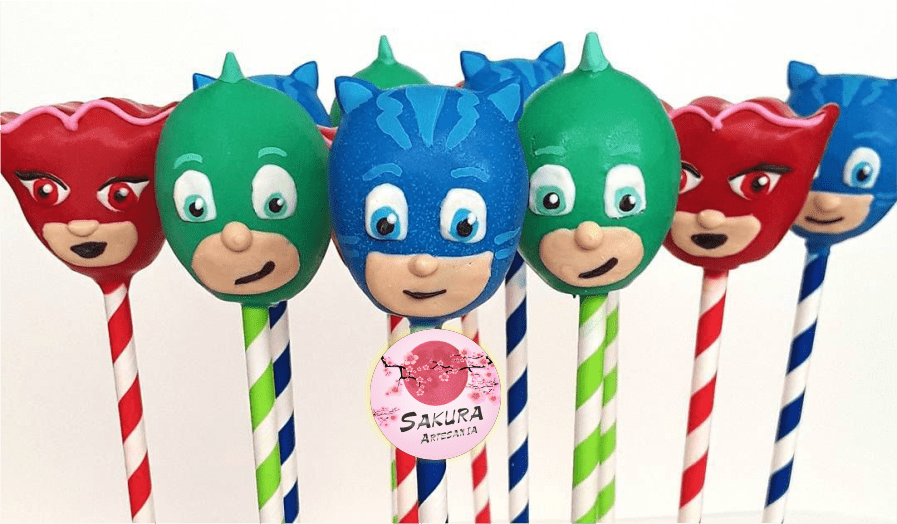 Cake pop Héroes en Pijama