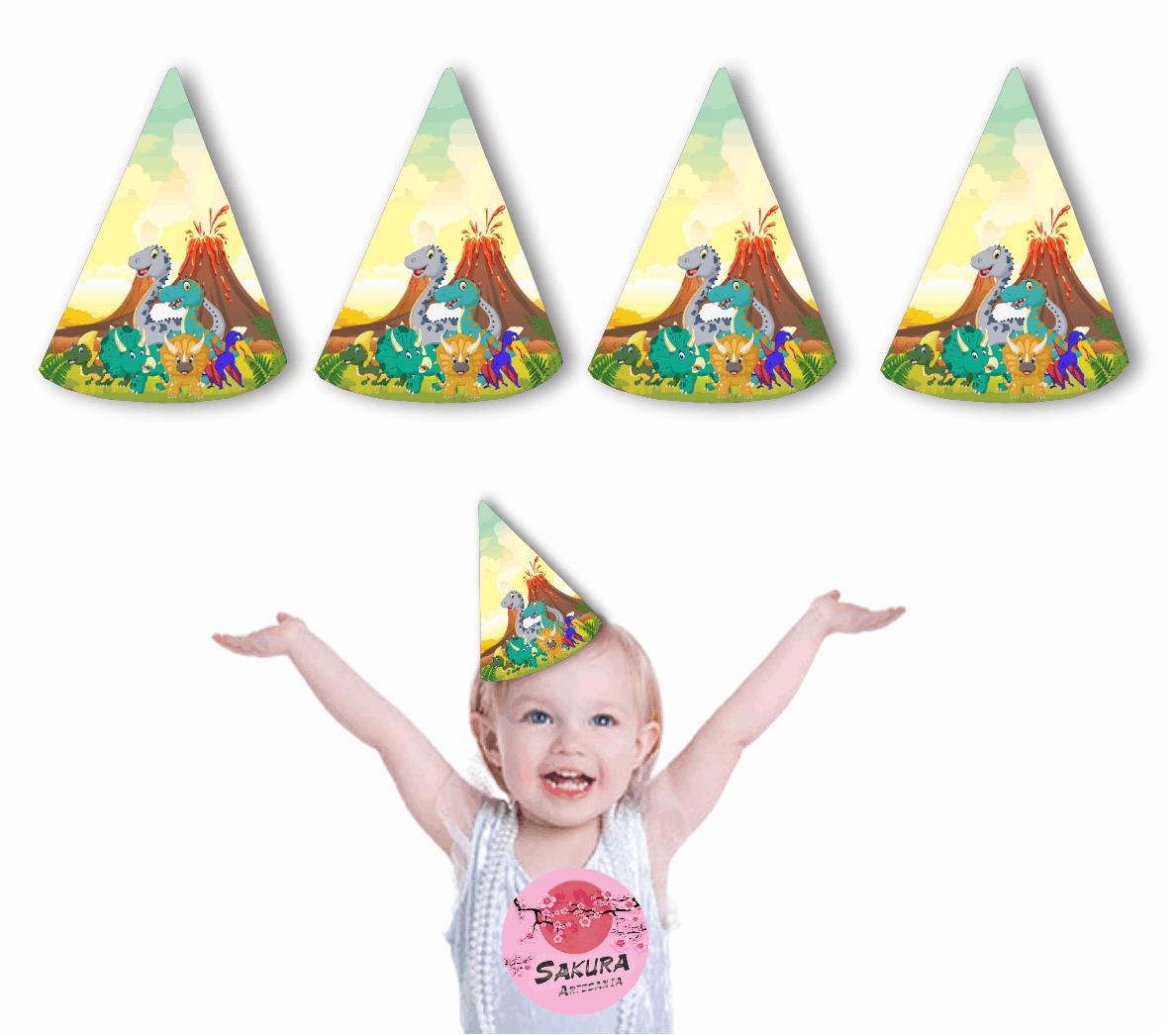 Dinosaurio Gorros conos