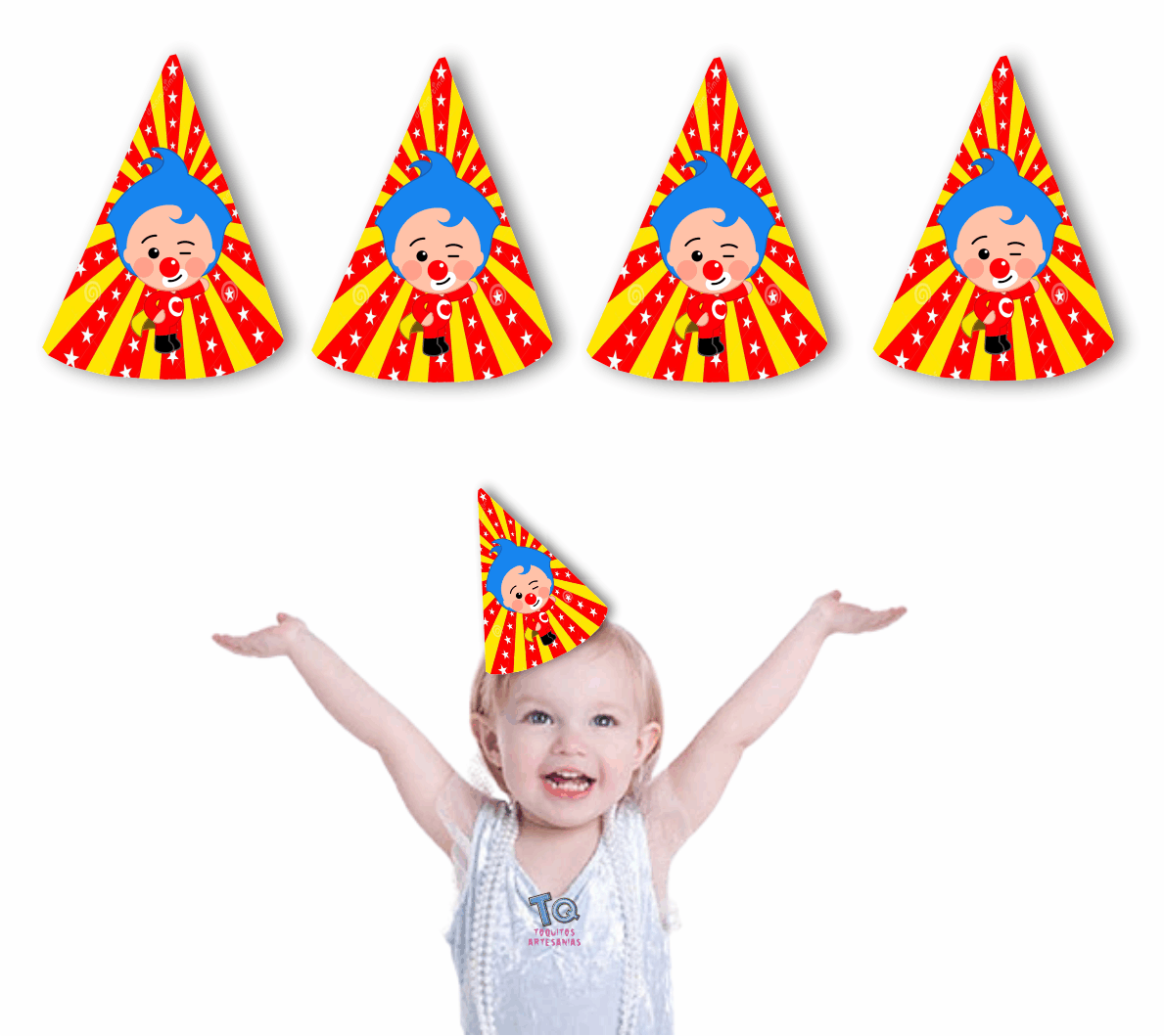 Payaso Plim Plim Gorros conos