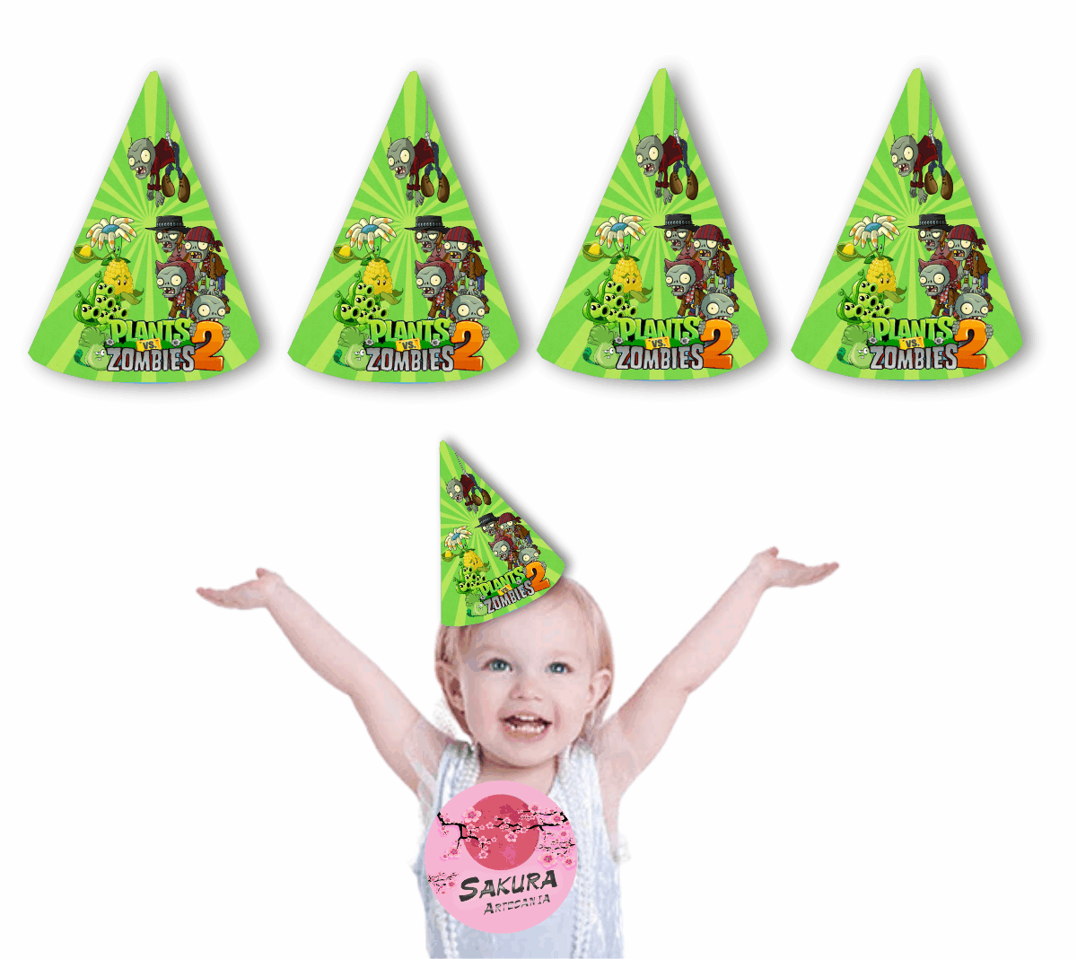 Planta Vs Zombies Gorros conos