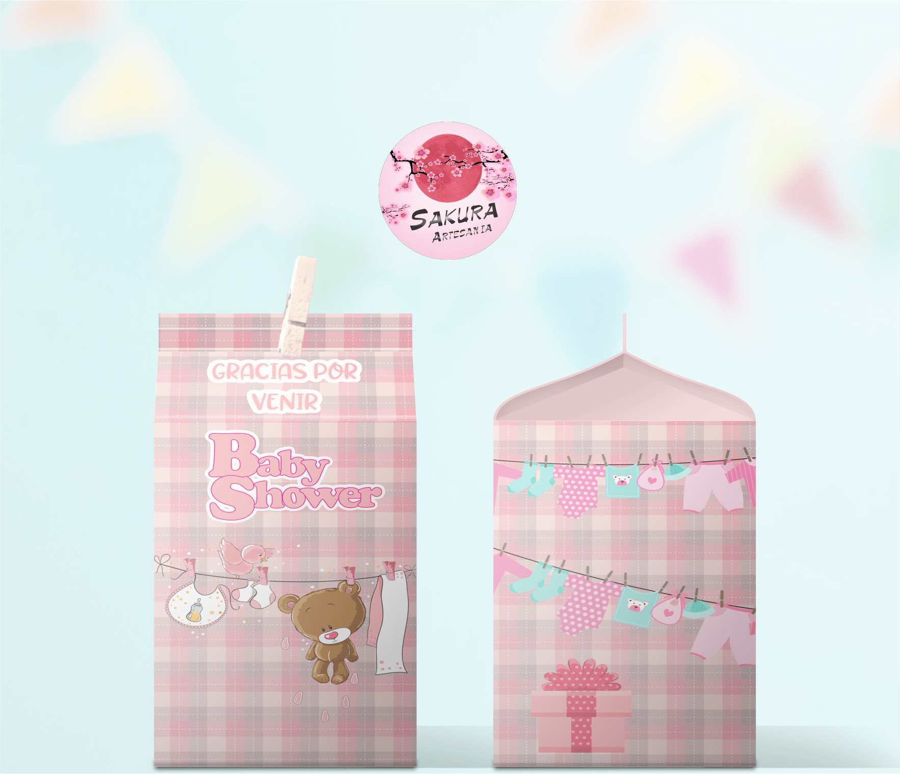 Baby shower niña caja souvenirs - Imagen 2