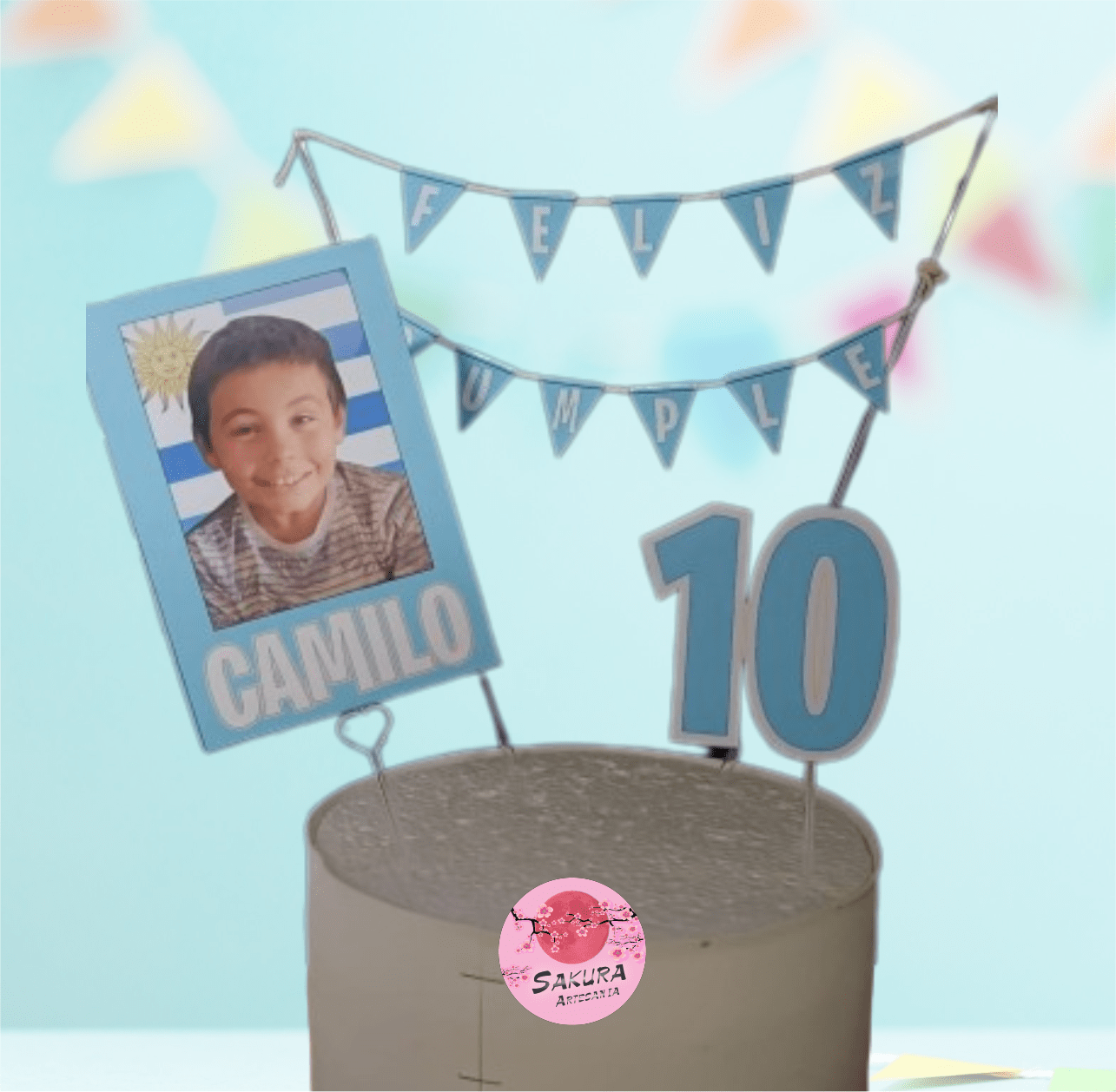 Futbol Uruguay cake Toppers