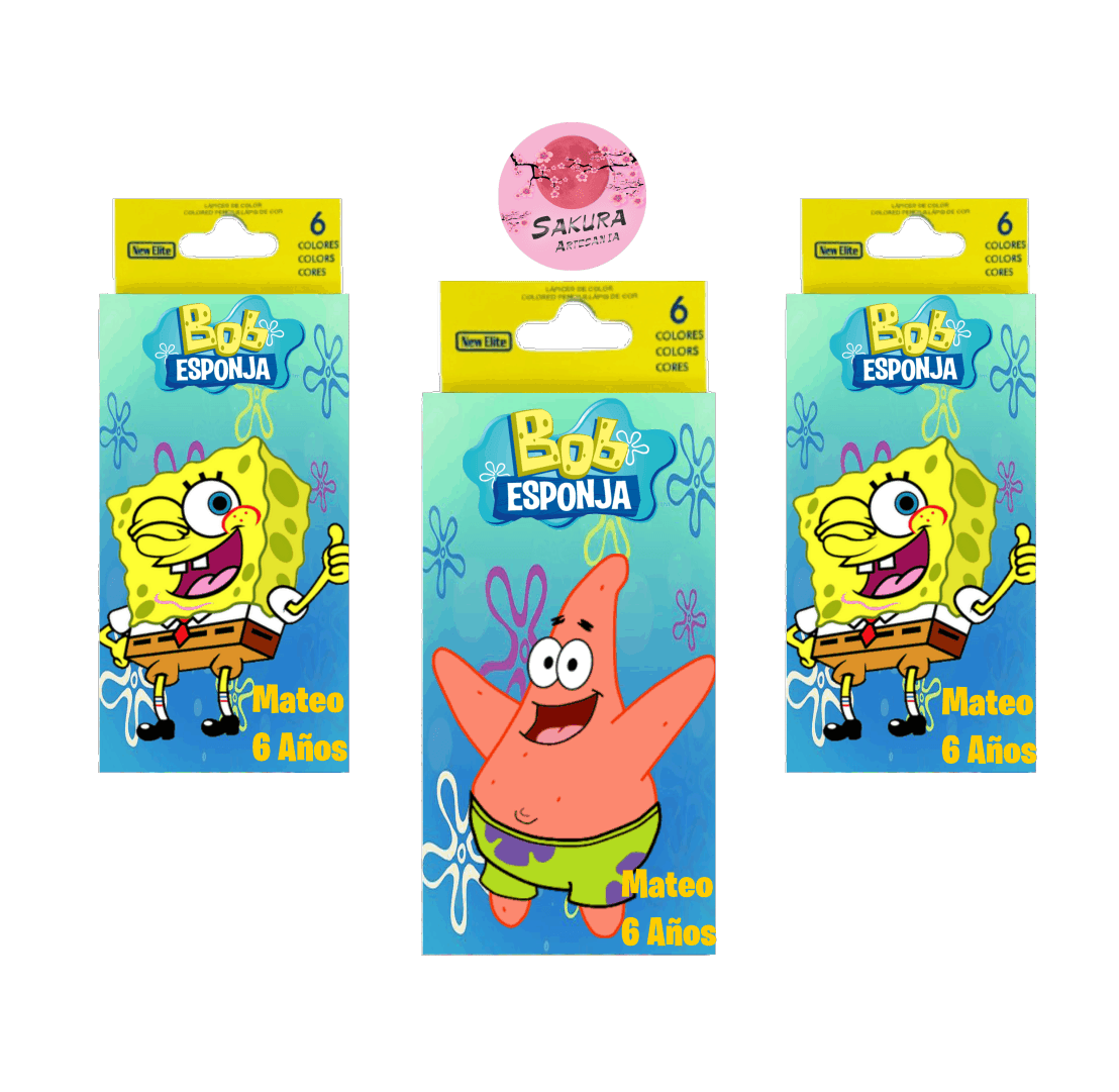 Bob Esponja Lapices De Colores