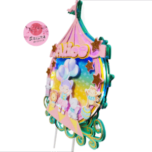 Circo Rosa cake Toppers 3d