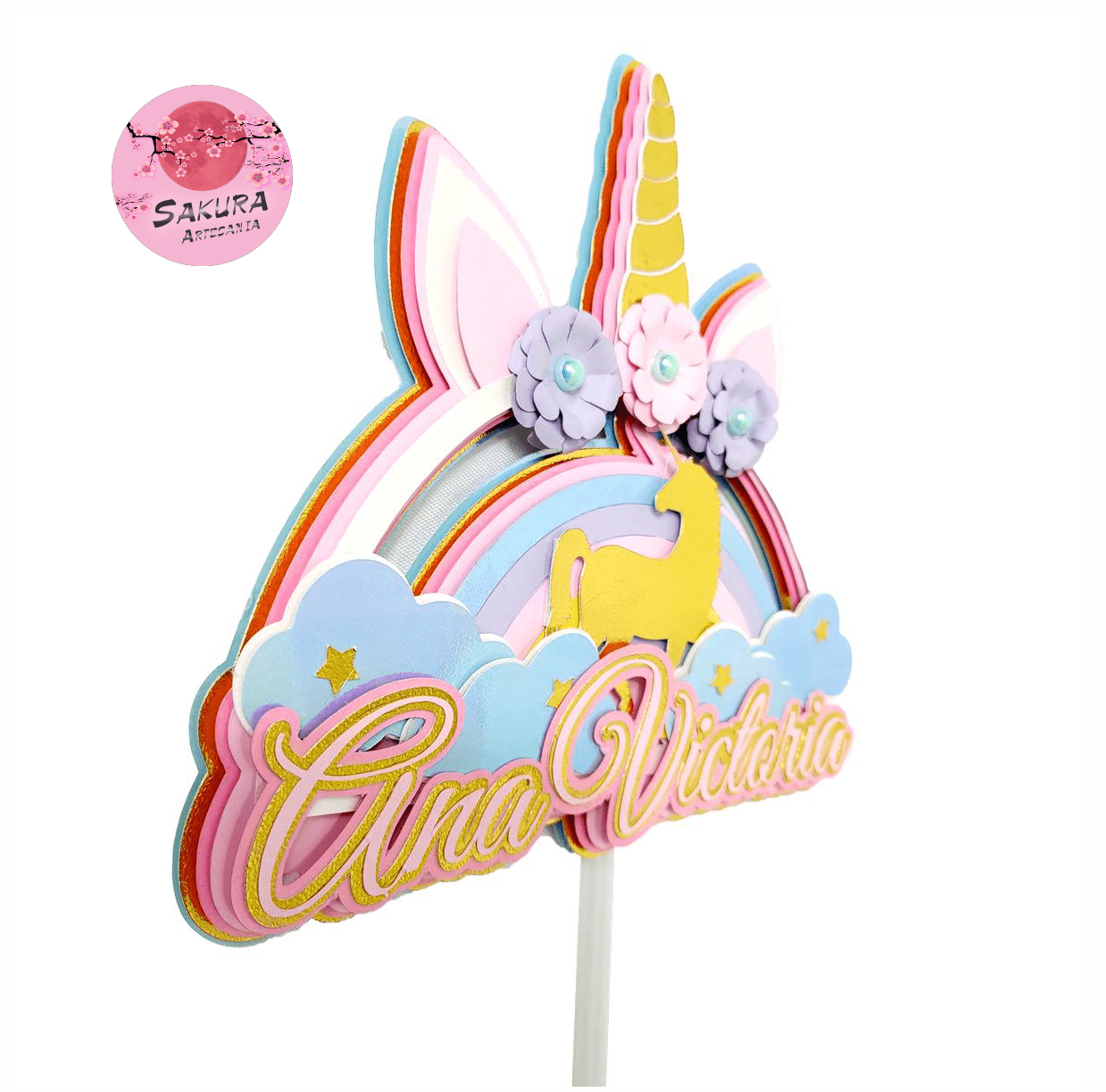 Unicornio cake Toppers 3d