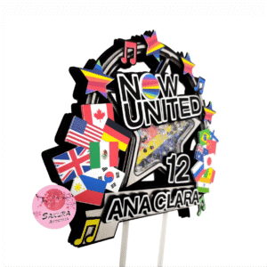 Mundo unido Cake topper 3d shaker