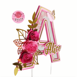 Letra Y Nombre Cake topper 3d con shaker Elegente