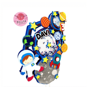 Espacio Cake topper 3d con shaker
