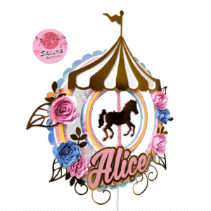 Carousel Cake Topper 3d con shaker