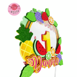 tropical frutas Cake Topper 3d con shaker