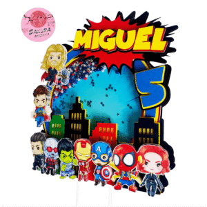 Vengadores Cake Topper 3d con shaker