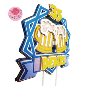 beer Cerveza Cake Topper 3d con shaker