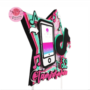 TikTok Cake Topper 3d con shaker