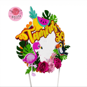 Flamenco Tropical Cake Topper 3d con shaker