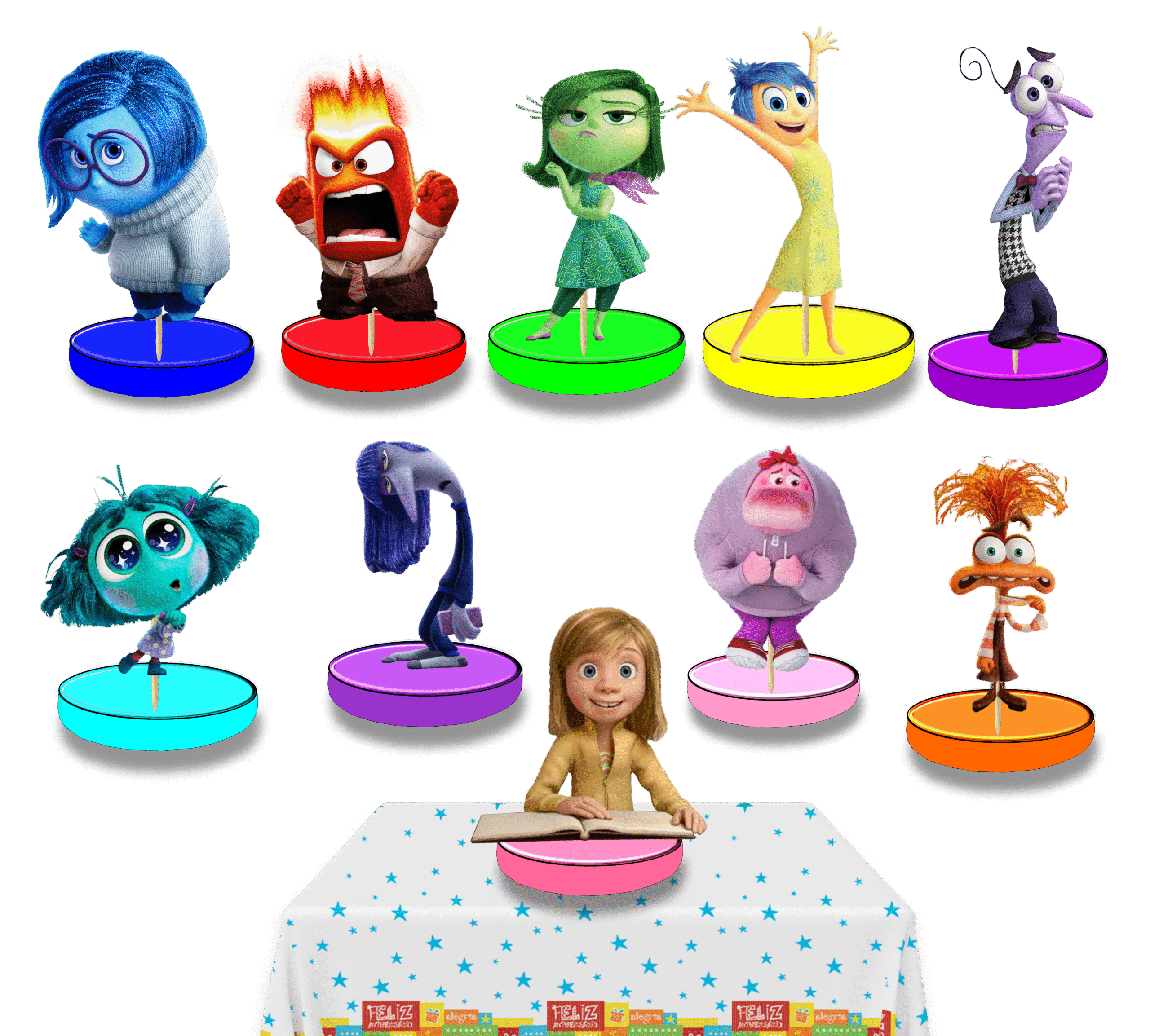 Intensamente personajes Centro de mesa