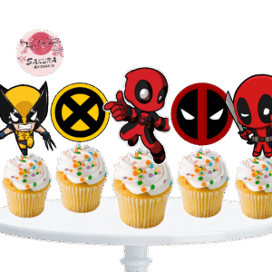cupcake topper Deadpool Y Wolverine x10