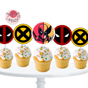 cupcake topper Deadpool Y Wolverine x10