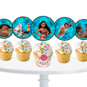 cupcake topper Moana x10