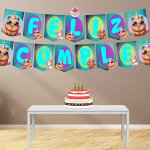 Capibara Banderín con Feliz cumple