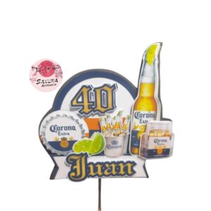 cerveza corona cake Toppers 3d