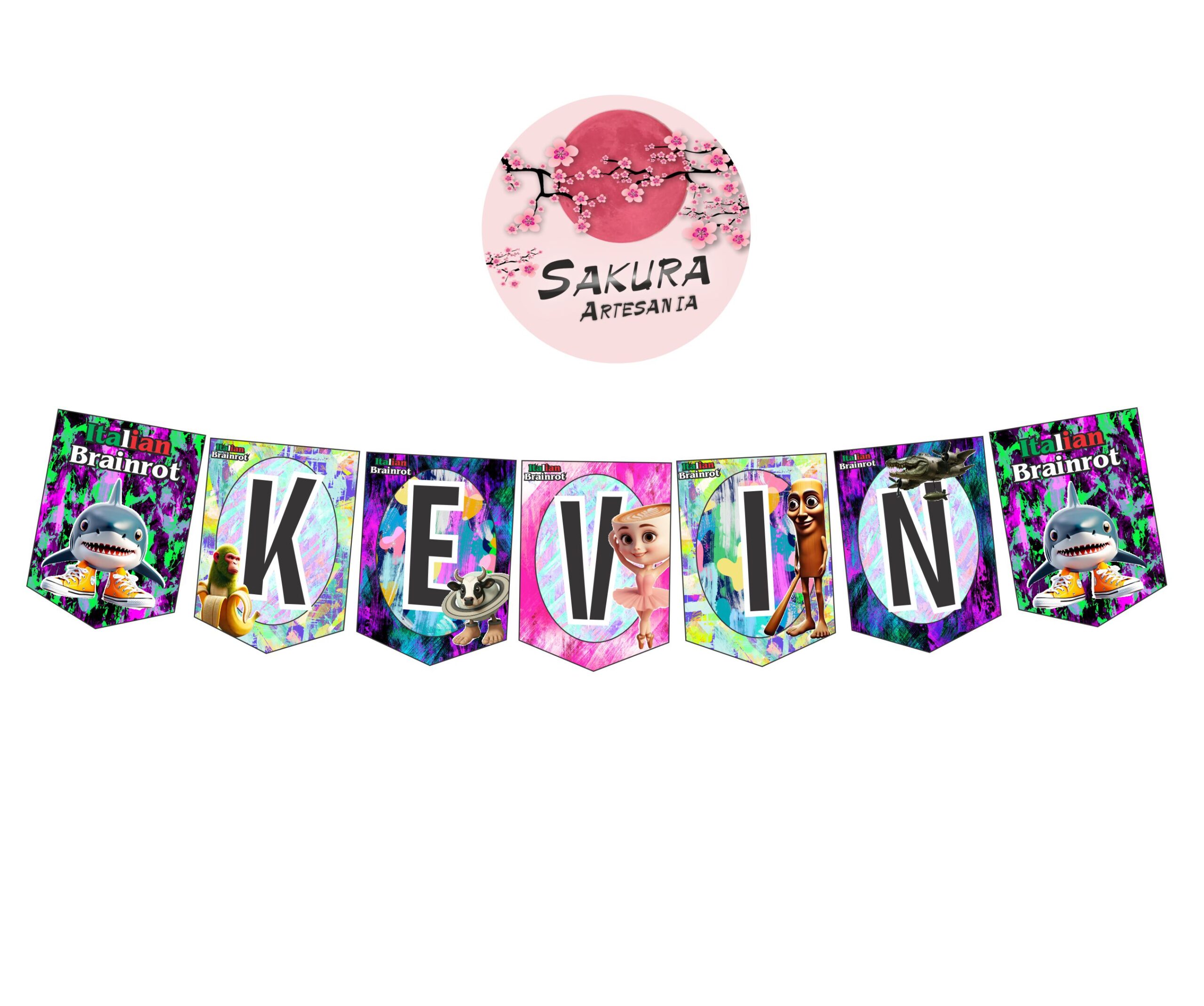 italian brainrot Banderín con Nombre - Imagen 2