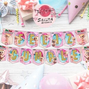 Ballerina Capuchina Banderín con Feliz cumple