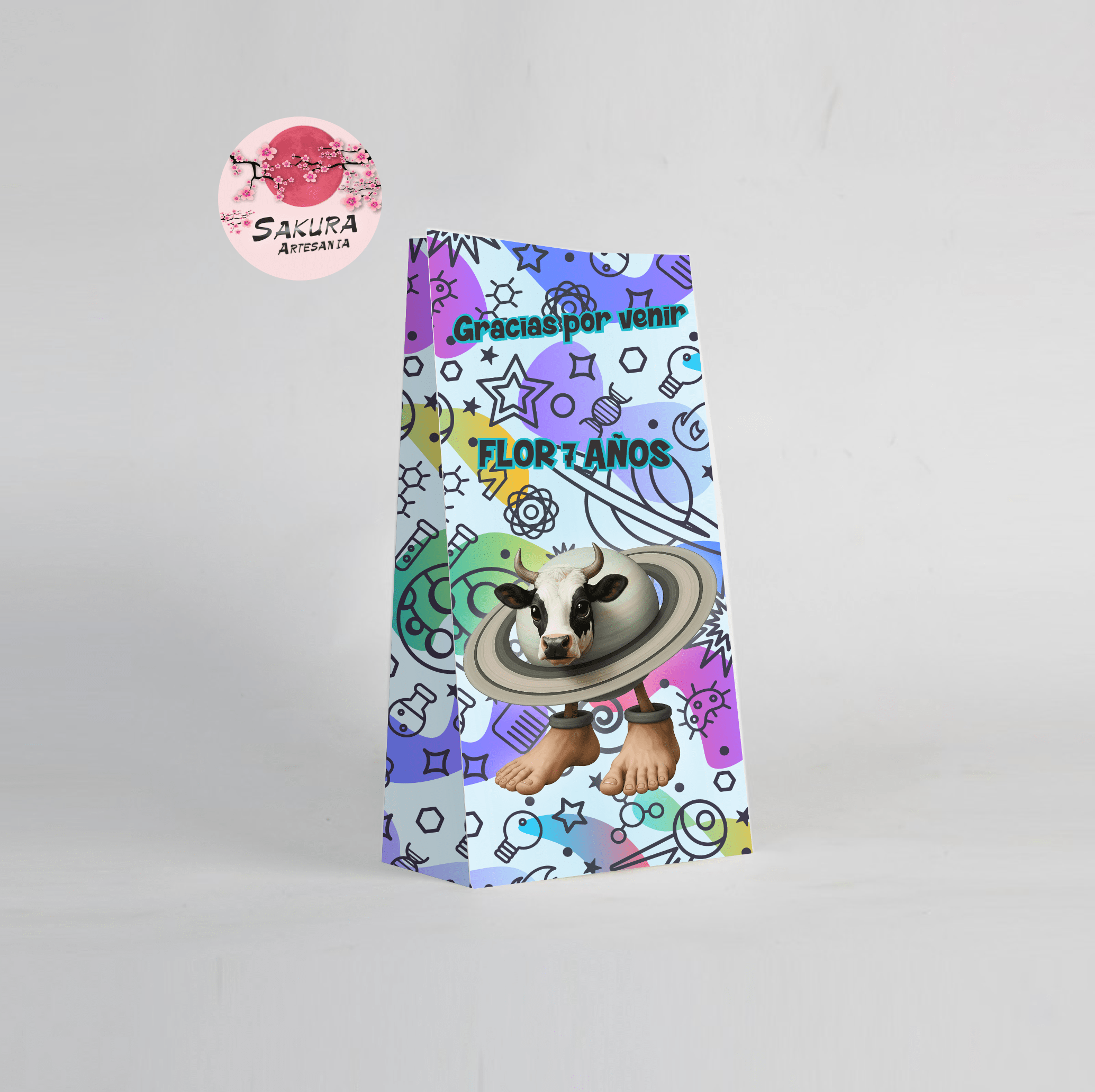 Vaca saturno saturnita Bolsa souvenirs italian brainrot - Imagen 2