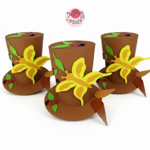 Galera Marron Primavera Mariposas