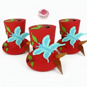 Galera Rojo Primavera Mariposas