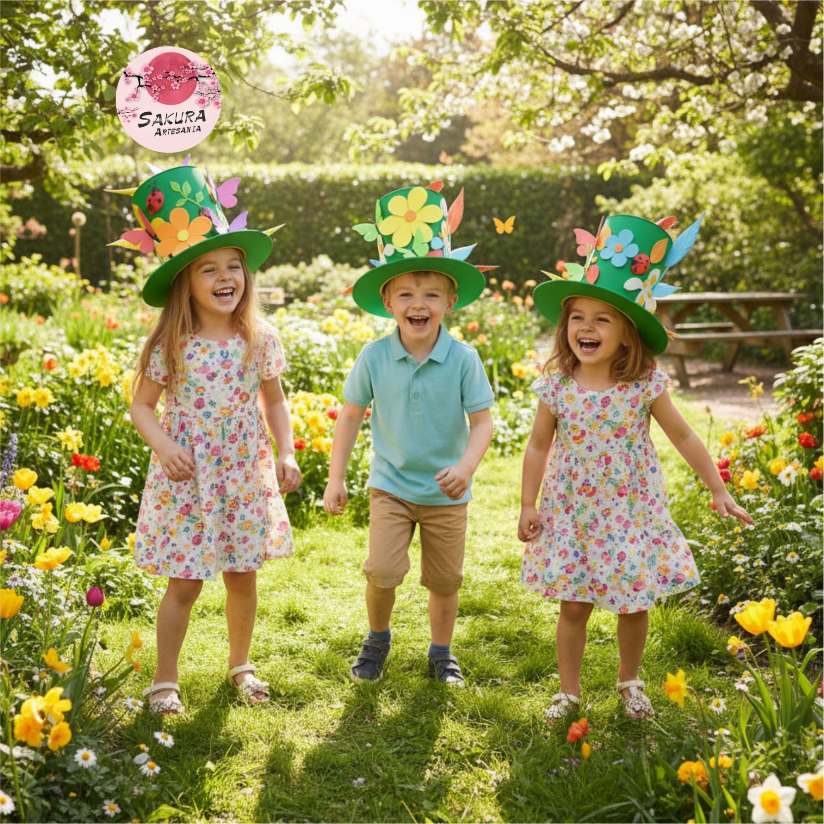 Galera Mariposas, flores, plumas blanca con violeta - Imagen 2