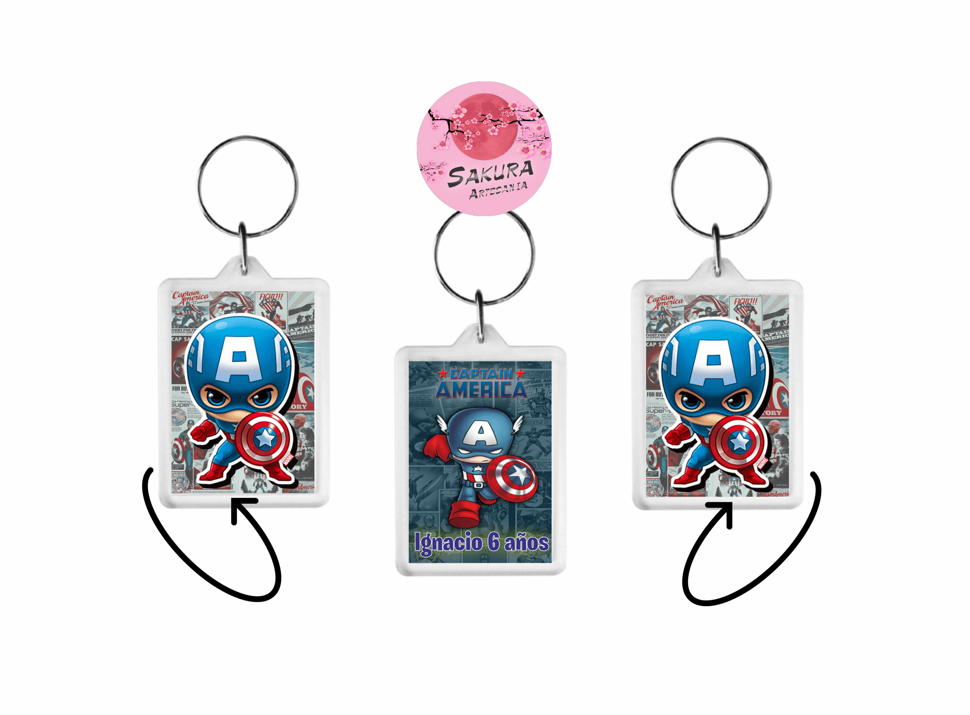 llaveros Capitán América x10
