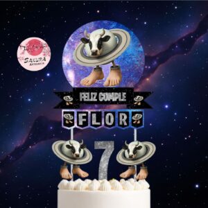 Vaca Saturna Sturnita italian brainrot cake Toppers