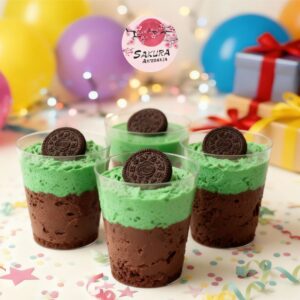 shot mousse menta y chocolate oreo